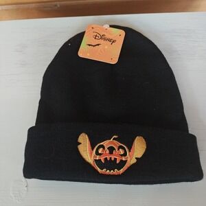 Disney Stitch Halloween Pumpkin Beanie Hat Adult 1 Size Fits All Black Berkshire
